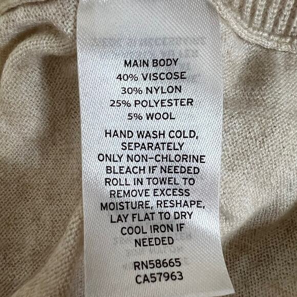 Caslon Womens Cowl Neck Tunic Sweater XL Beige Oatmeal Long Sleeve Relaxed Fit - Picture 5 of 5